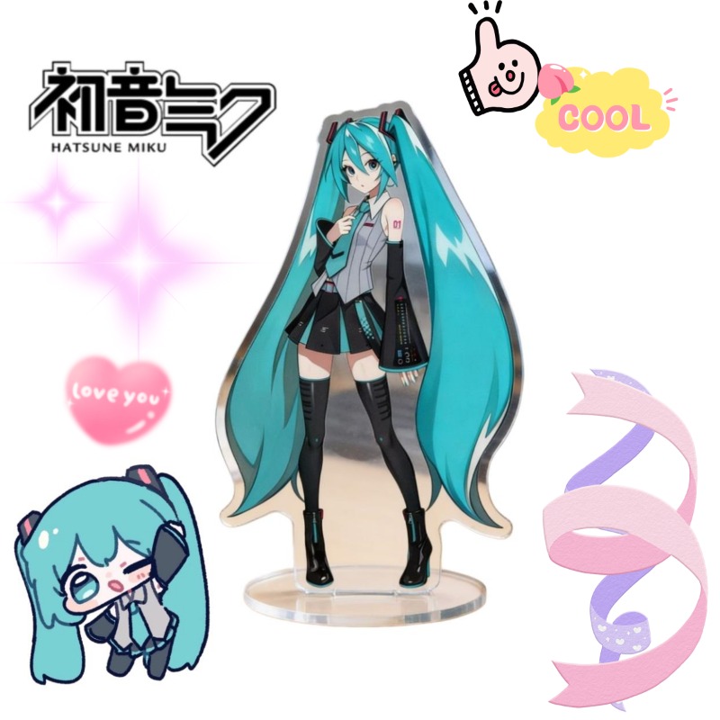 Desk Setup Decor - Figurine Hatsune Miku en acrylique de
