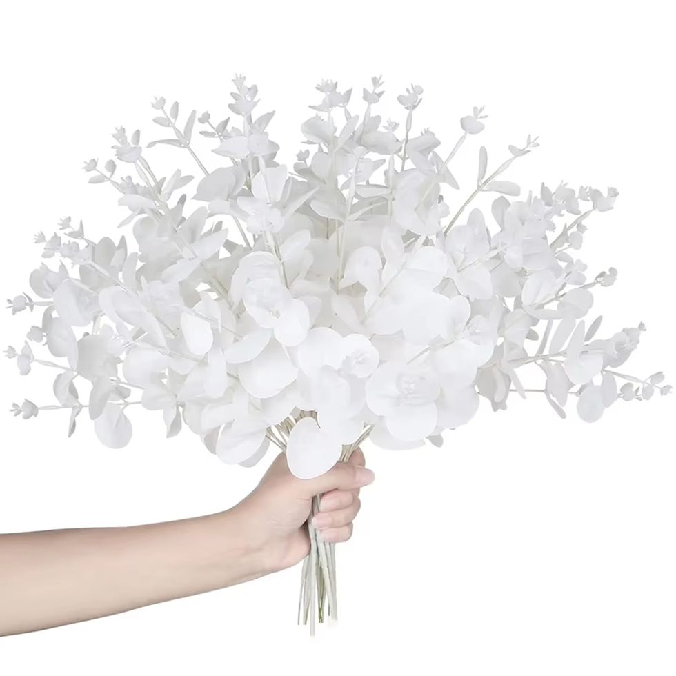 Desk Setup At Home - 4 fourchettes d'argent feuilles plantes artificielles