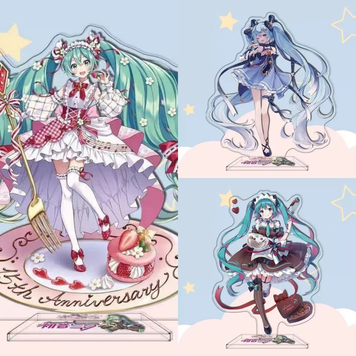 Desk Setup Decor - Figurine acrylique Hatsune Miku, personnage d'anime,