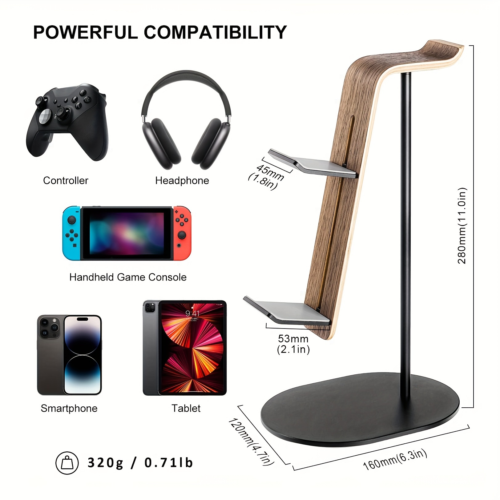 Gaming Setup Desk - Support de contrôleur et de casque
