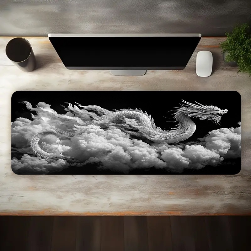 Tapis de souris de jeu Dragon  - Desk Setup Black And White avis et prix