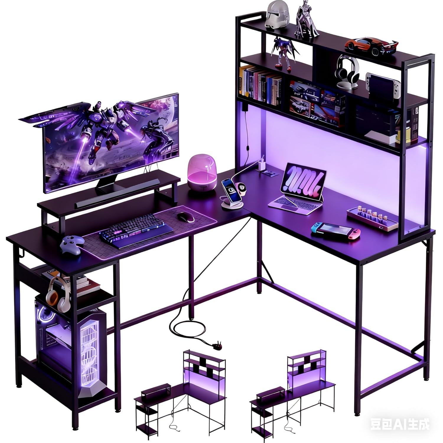 Bureau de jeu en forme de L av - Gaming Setup Desk avis et prix