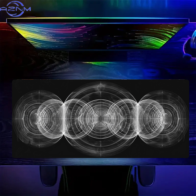 Grand tapis de souris à motif  - Desk Setup Black And White avis et prix